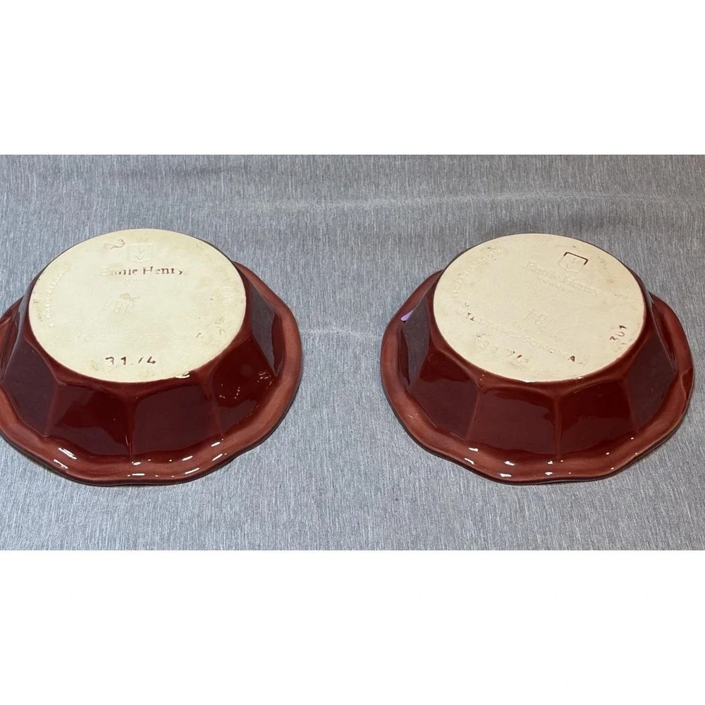 Set of 4 - Emile Henry France/William Sonoma Red Enamel Mini Pie Tart Dish 5.5